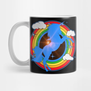 Unicorn with rainbow and stars clouds Mug